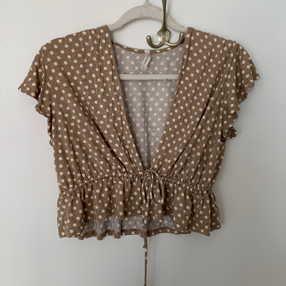 Polka Dot Front-tie Top | Beach Top | Summer Top | Crop Top